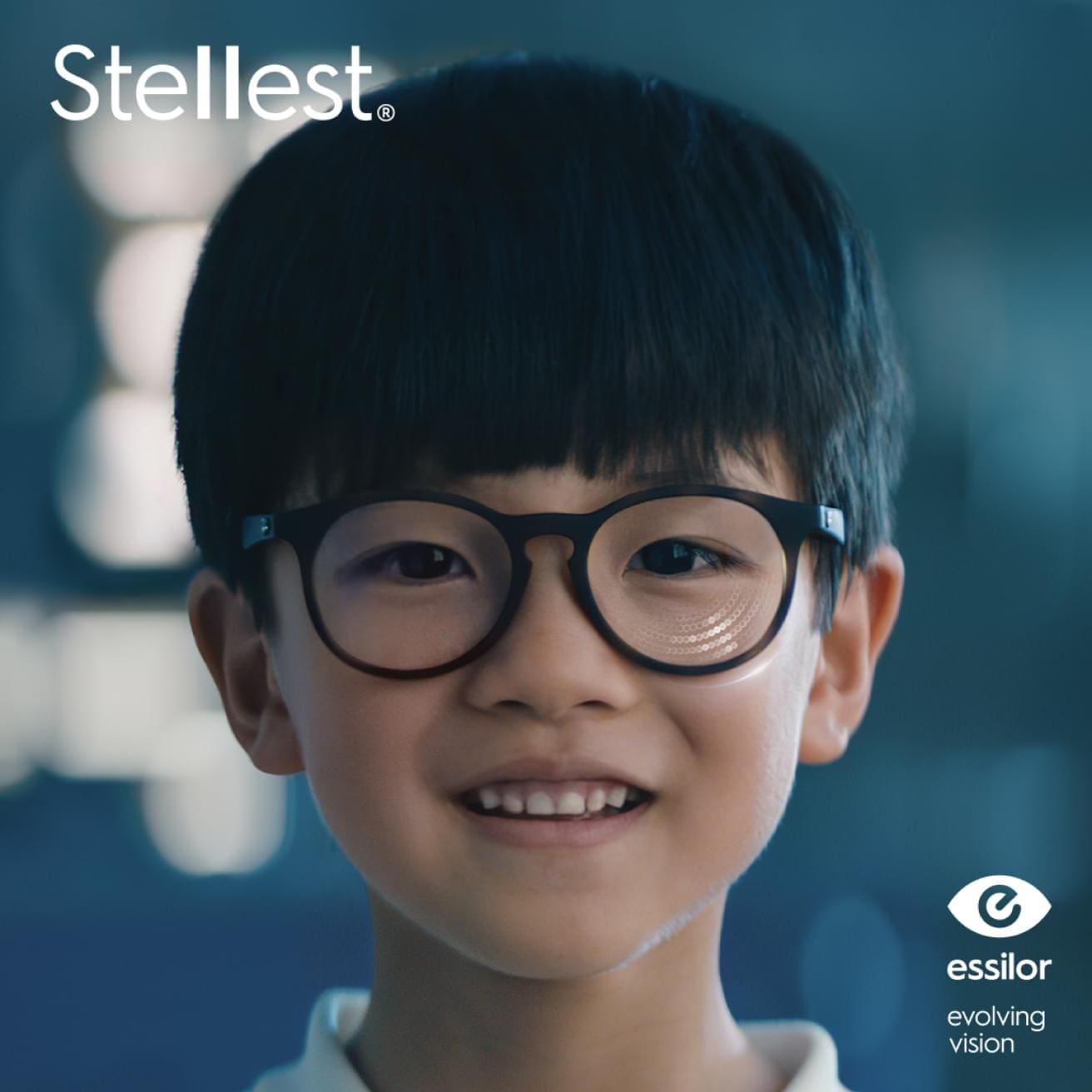 Motif lumineux circulaire représentant un parcours de myopie